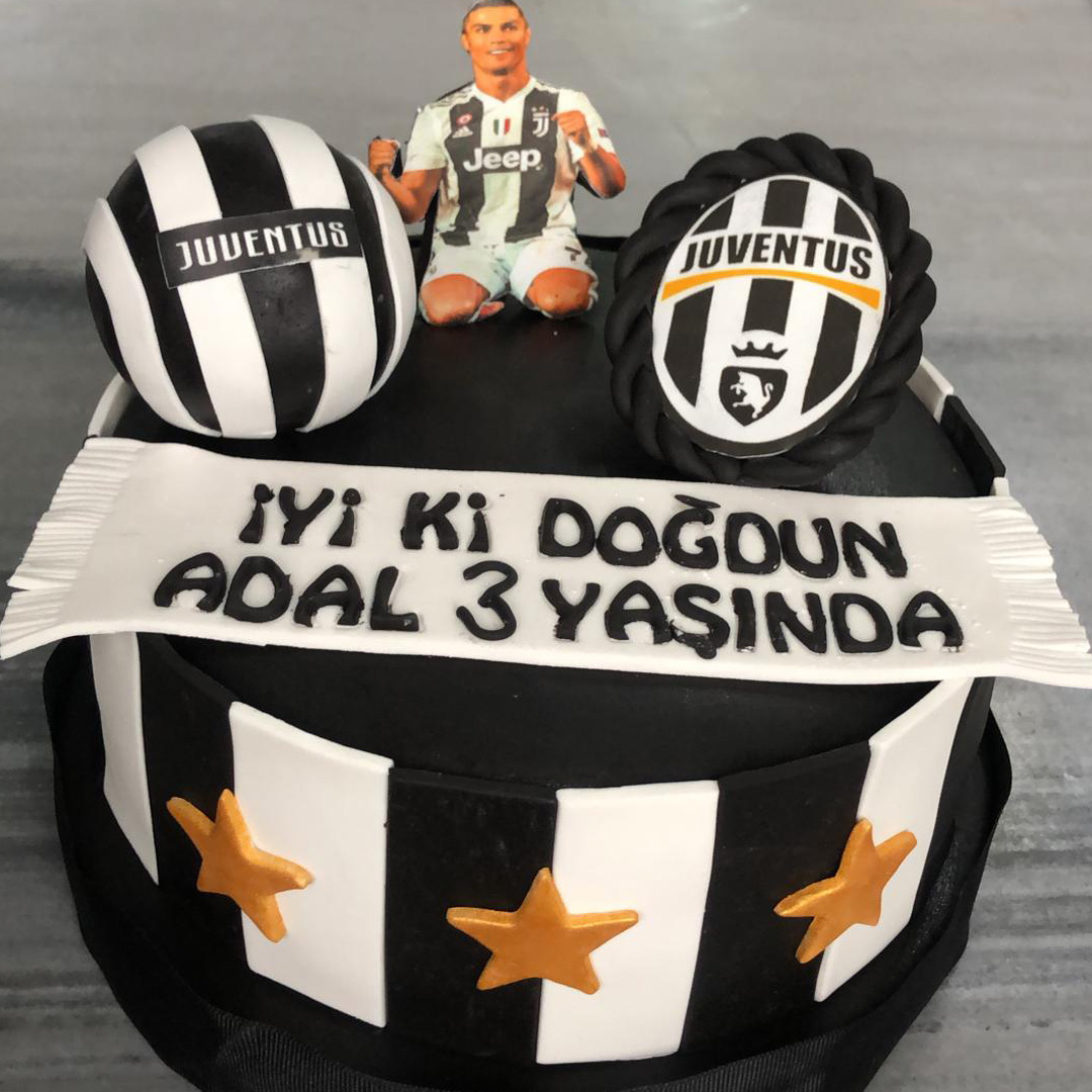 Şeker Hamurlu Beşiktaş Taraftar Pasta Yuvarlak